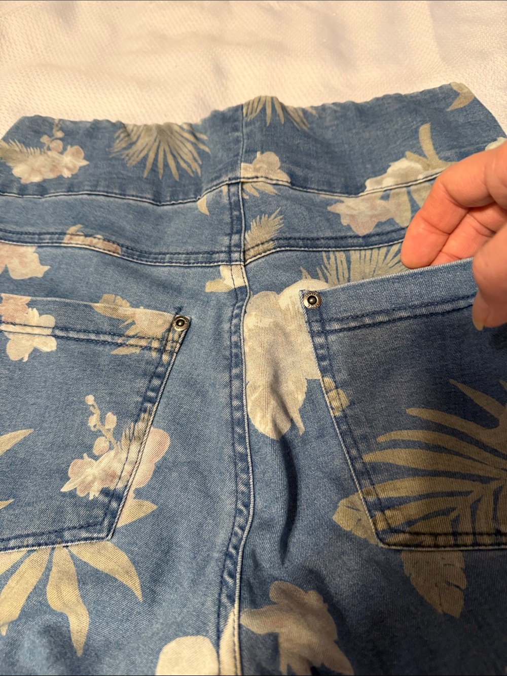 HUE Floral Print Blue Women’s Jeggins - Picture 9 of 9